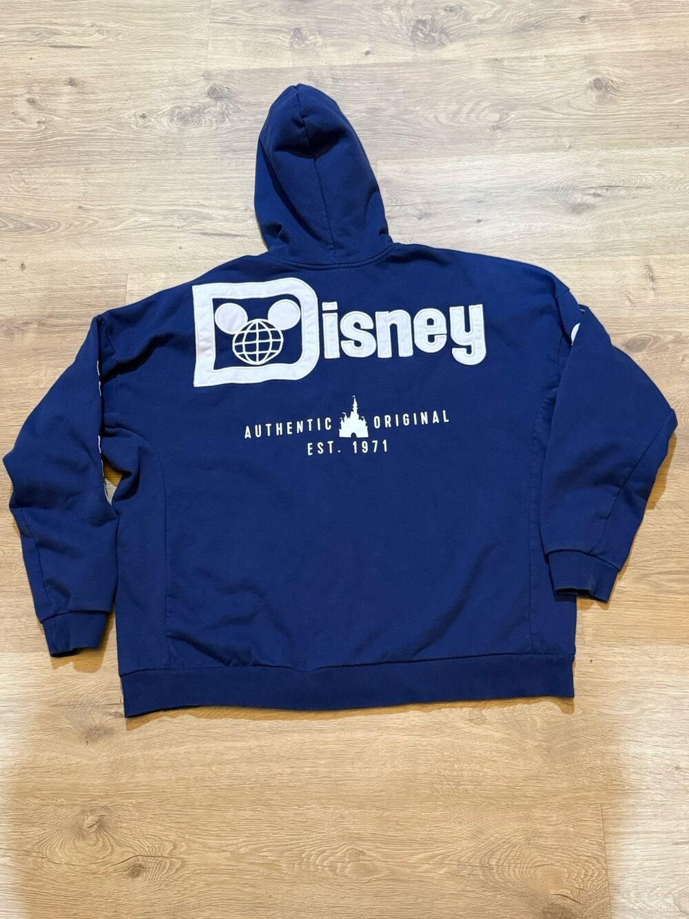 Walt Disney World Est. 1971 Size Large Authentic Original Zipper Hoodie Blue